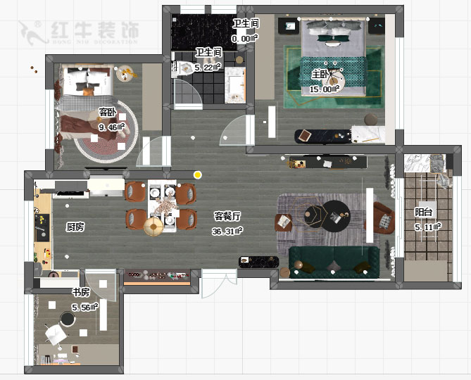 郭志成_御水湾花园73-1-101-90㎡-现代轻奢风格_平面图+logo